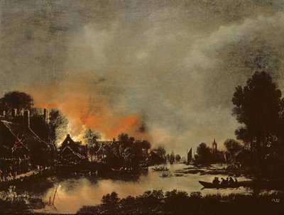 Village en Feu - Aert van der Neer